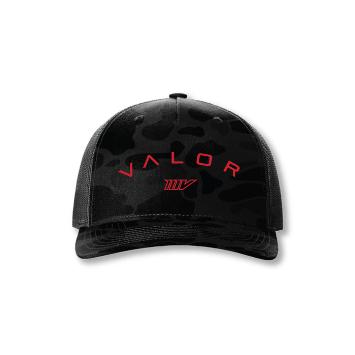 Duck Camo Pure Arch Valor Hats — Sable Black Camo