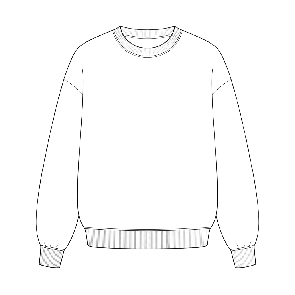 VALOR STAPLE CREW size chart showing body width and body length measurements