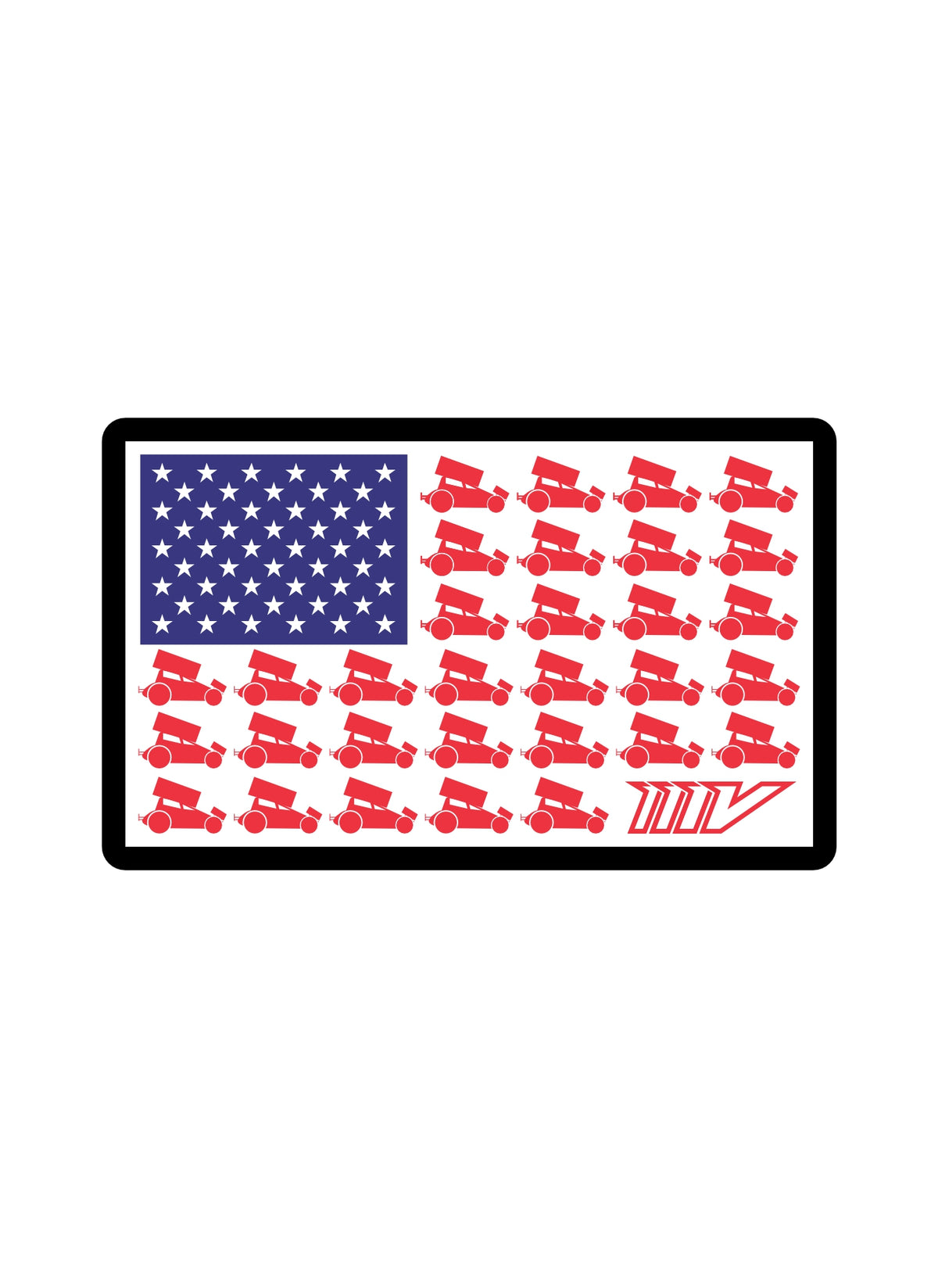 Sprint Car Flag Sticker